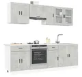 vidaXL Schrankmodule 8-tlg. Küchenschrank-Set Kalmar Betongrau Holzwerkstoff