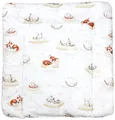 TupTam Baby Wickeltischauflage mit Baumwollbezug Gemustert, Farbe: Schlafende Baby Tiere/Beige, Größe: 70 x 50 cm