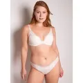 PASSIONATA Bügel-BH BROOKLYN zarte, florale Spitze, dünne Schalen, glatte Cups, tiefes Dekolleté weiß 85