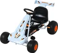 HOMCOM Go Kart Kinderfahrzeug Tretauto mit Pedal ab 3 Jahre Stahl Hellblau