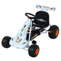 Go Kart Mit Pedal Kinderfahrzeug Tretauto mit Pedal ab 3 Jahre Stahl Hellblau