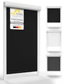 Sol Royal Kassettenrollo mit Führungsschiene SolReflect K24 60x175 cm Schwarz - Blackout Thermorollo seitliche Führungsschienen - Befestigung ohne Bohren - Verdunkelungsrollo 60cm breit