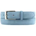 BELTINGER Ledergürtel Gürtel aus Veloursleder 3,0 cm - Weicher Velour-Ledergürtel für Herren (1-St) blau|silberfarben 90 cm (Gesamtlänge 105 cm)