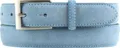 BELTINGER Italienischer Veloursleder-Gürtel, 30 mm breit, Herren, Wildleder, Anzuggürtel, Hosengürtel, Schließe Silber | Jeansblau 90cm