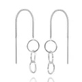 MATERIA 925 Silber Ohrringe Durchzieher - Damen Ohrhänger lang Ringe inkl. Schmuck Schachtel #SO-224