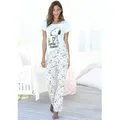 PEANUTS Pyjama (Set, 2 tlg) mit Snoopy und Woodstock Druck blau|grau 36/38