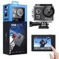 AKASO Action Cam 4K60FPS 40M Unterwasserkamera 20MP WiFi Action Kamera mit Touchscreen EIS mit 8X Zoom Sprachsteuerung Fernbedienung Zubehör Kit Sportkamera (V50 Elite)
