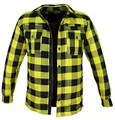 Motorradhemden Biker Hemdjacke Wasserdicht & Winddicht Motorrad Kariertes Hemd mit Protektoren Jacke Flanell Lumber Aramid (DE/NL/SE/PL, Alphanumerisch, XL, Regular, Regular, Gelb)