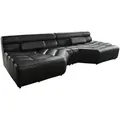 Kawola Big, Schwarz, Leder, 4-Sitzer, Füllung: Schaumstoff, 286x76x143 cm, Wohnzimmer, Sofas & Couches, Sofas, Bigsofas