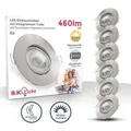 Einbaustrahler 68mm 6er Set - 230V, 4,9W, 480lm, LED, warmweiß, matt-nickel