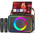 [2026] Karaoke Maschine 2 Mikrofonen: Karaoke Anlage mit 2 Karaoke Mikrofonen - Tragbare Bluetooth Karaoke Box Lautsprecher für Erwachsene Kinder Geschenk für Geburtstag PA Subwoofer Lautsprecher