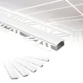 HEXIM LED Trockenbauprofil Alu Unterputzprofil LED Profil (2 Meter / 1 Profil) inkl. Abdeckung opal Trockenbauleiste Einbauprofil Schiene Decke Wand (ALED-2, Leuchtbreite 20mm)