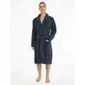 Tommy Hilfiger Underwear Bademantel, Kurzform, Baumwoll-Webfrottier, Gürtel, mit aufgesetzten Taschen blau L (52)