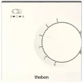 Theben 7080003 RAMSES 708 S Elektronischer Aufputz-Raumthermostat, Temperaturregelung über Stellrad, externe Temperaturabsenkung möglich, Schalter Ein/Aus/Kühlen, weiß