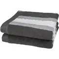 Ross Walk-Frottier Handtücher Harmony Streifenfond Handtuch 50x100 cm | graphit - schwarz