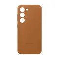 Lederhülle für Galaxy S23 5G kabellos kompatibel, Hellbraun