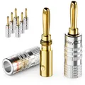 8x Bananenstecker 24K vergoldet Schraubbar Lautsprecherkabel Boxen Verstärker