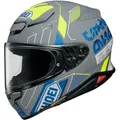 Shoei NXR 2 Accolade TC-10 Helm, grau-gelb, Größe 2XS für Männer