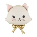 Folienballon Katze Ballon Kitty Kindergeburtstag Katzengeburtstag Geburtstag Kinder Erwachsene Deko Party Bauernhof Ostern Creme, Pink, ca. 60x50 cm