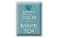 Femer GmbH Metallschild Spruch 30x40cm Keep Calm and make tea, (1 St), gewölbte Oberfläche, abgerundete Ecken, umgeschlagene Kanten