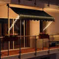 LED - Markise mit Kurbel 200cm Breit Klemmmarkise Balkonmarkise Sonnenschutz Terrasse Balkon - 200x150cm - anthrazit