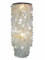 GURU SHOP Deckenlampe/Deckenleuchte, Muschelleuchte aus Hunderten Capiz, Perlmutt Plättchen - Modell Samoa XL, 200x40x40 cm