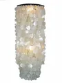 Deckenlampe / Deckenleuchte, Muschelleuchte aus hunderten Capiz, Perlmutt Plät