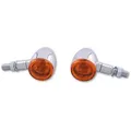 HIGHSIDER Smart Bullet Glühbirne Blinkerkörper Chrom / Linse Orange (Paar), Vorne & Hinten, gelb
