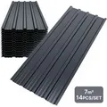 Mondeer 14xTrapezblech 110x46 cm=7 m2 Dachblech für Gerätehaus Carport Verzinkt Profilblech Dachblech Wellblech Dachplatten Wandblech Grau - Dunkelgrau