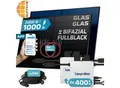 SUNNIVA® 1000W Balkonkraftwerk BIFAZIAL FULLBLACK komplett Steckdose HOYMILES 2x 400 Watt Wechselrichter, PV Solaranlage Komplettset, 2x 500W N-Type Glas Bifacial Solarmodule, 2x 5m Kabel