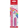 FABER CASTELL Set Unicorn Einhorn 2 Bleistifte Radierer pink 111516