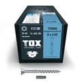 TOX Holzbauschrauben TIMBR SK 8,0 x 240 mm, blau verzinkt mit Senkkopf, TX40, Schrauben für leichtes Eindrehen und bündige Montagen im Holzbau, 50 Stück im Karton, inkl. 1x Bit, 1120404180240