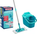 Leifheit Bodenwischer Set Power Clean 55513 | Wischsystem mit Mikrofaser & CleanBlades | 10L Eimer | Turquoise