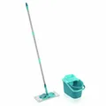 Leifheit Reinigungs-Set Power Clean, Wischer mit Bezug, Eimer mit Presse, 55510