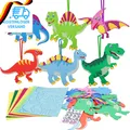 LAMEK 12 Sets Dinosaurier Bastelset Kinder Kreativsets Zum Basteln DIY Bastelhan