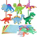 12 Sets Dinosaurier Bastelset Kinder Kreativsets zum Basteln DIY Bastelhandwerk