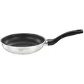 RÖSLE Basic Line Bratpfanne Ø 20 cm, Edelstahl 18/10, mit Antihaftversiegelung ProPlex, Schüttrand, induktions- und spülmaschinengeeignet - Schwarz/Silber