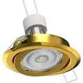 ledscom.de Deckeneinbaurahmen FABI, rund, schwenkbar, gold glänzend (GU10/MR16/GU5,3/50mm), PAR16, warmweiß, 374lm, 70°, 3-Stufen-Dimmer