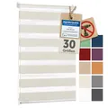 Blumtal Doppelrollo Klemmfix ohne Bohren 70x130 cm - individuell einstellbare Rollos für Fenster ohne Bohren - Fenster Rollos für Innen - leicht installierbare Jalousie Window Blinds Ivory