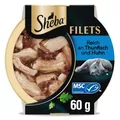 SHEBA Filets Adult Katzenfutter in Sauce mit Huhn und Thunfisch 16 x 60g Schale