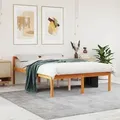 vidaXL Seniorenbett Wachsbraun 140x200 cm Massivholz Kiefer