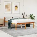 Seniorenbett Wachsbraun 140x200 Cm Massivholz Kiefer Vidaxl