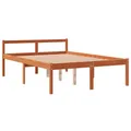 vidaXL Seniorenbett, Komfortbett mit Stauraum Kopfteil, Doppelbett für Senioren, Holzbett Bett, Modern, Wachsbraun 140x200 cm Massivholz Kiefer