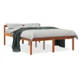 vidaXL Bettgestell, Seniorenbett Wachsbraun 140x200 cm Massivholz Kiefer