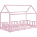 Juskys Kinderbett Marli 90 x 200 cm Rosa
