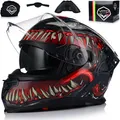 Integralhelm mit Sonnenblende | VITO PRESTO | Motorrad Helm Vollvisierhelm Mopedhelm ECE 22.06 | Motorradhelm Full-Face Helme | S (55-56cm)