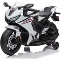 Honda CBR 1000RR Kinder Elektromotorrad 12V (2–5 Jahre) – Offiziell Lizenziert, mit Stützrädern, LED & Sound – Kinder Motorrad Elektrisch W... - Weiß