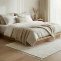 Elegant Floors® Chindi Teppich Weiss 60x90 cm handgewebt aus Baumwolle – Kleiner nachhaltiger Flachgewebe Teppich