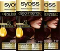 Syoss Oleo Intense Öl-Coloration 3-22 Bordeaux Rot Stufe 3 (3 x 115 ml), dauerhafte Haarfarbe mit pflegendem , ohne Ammoniak
