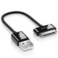 deleyCON 0,15m 30-Pin USB Kabel Dock Connector Sync-Kabel Ladekabel Datenkabel Kompatibel mit iPhone 4s 4 3Gs 3G iPad iPod - Schwarz